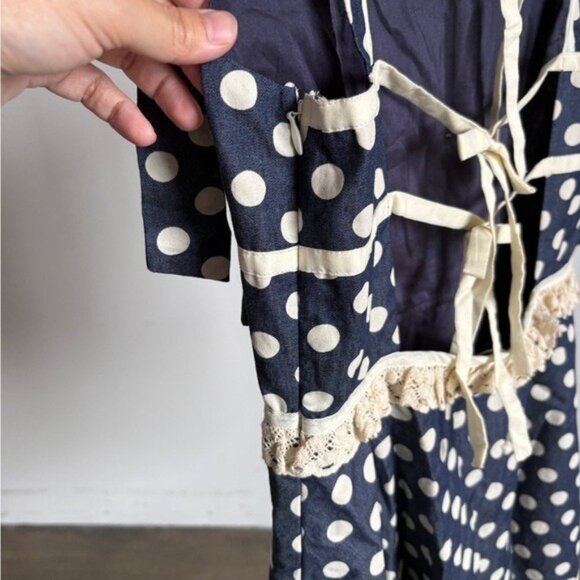 $229 Blue NWOT For Love And Lemons “Dolly” Dot Mini Dress Sz Small - Picture 12 of 16